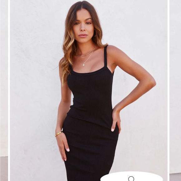 GOOD FOR LIFE RIBBED MIDI DRESS - BLACK - Picture 3 of 6